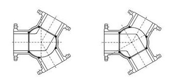 Q42F-Y型三通球阀结构图