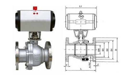 气动球阀结构图